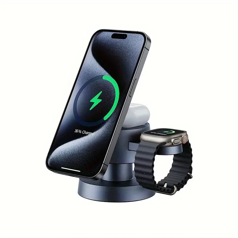 3-in-1 Magnetic Wireless Charger with Night Lamp